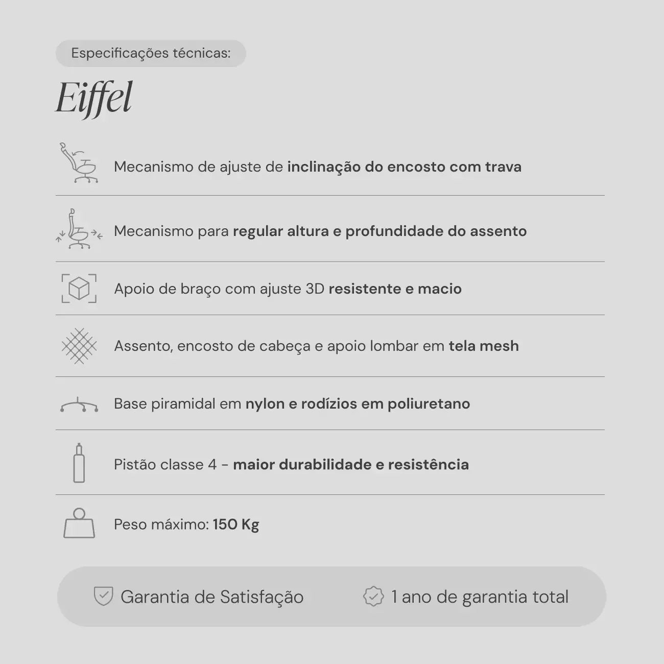 Cadeira Ergonômica EIFFEL 6