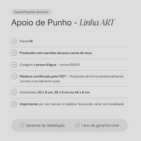 Apoio de Punho - Linha ART Madeira Teca 4