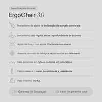Cadeira Ergonômica ERGOCHAIR 3.0 9