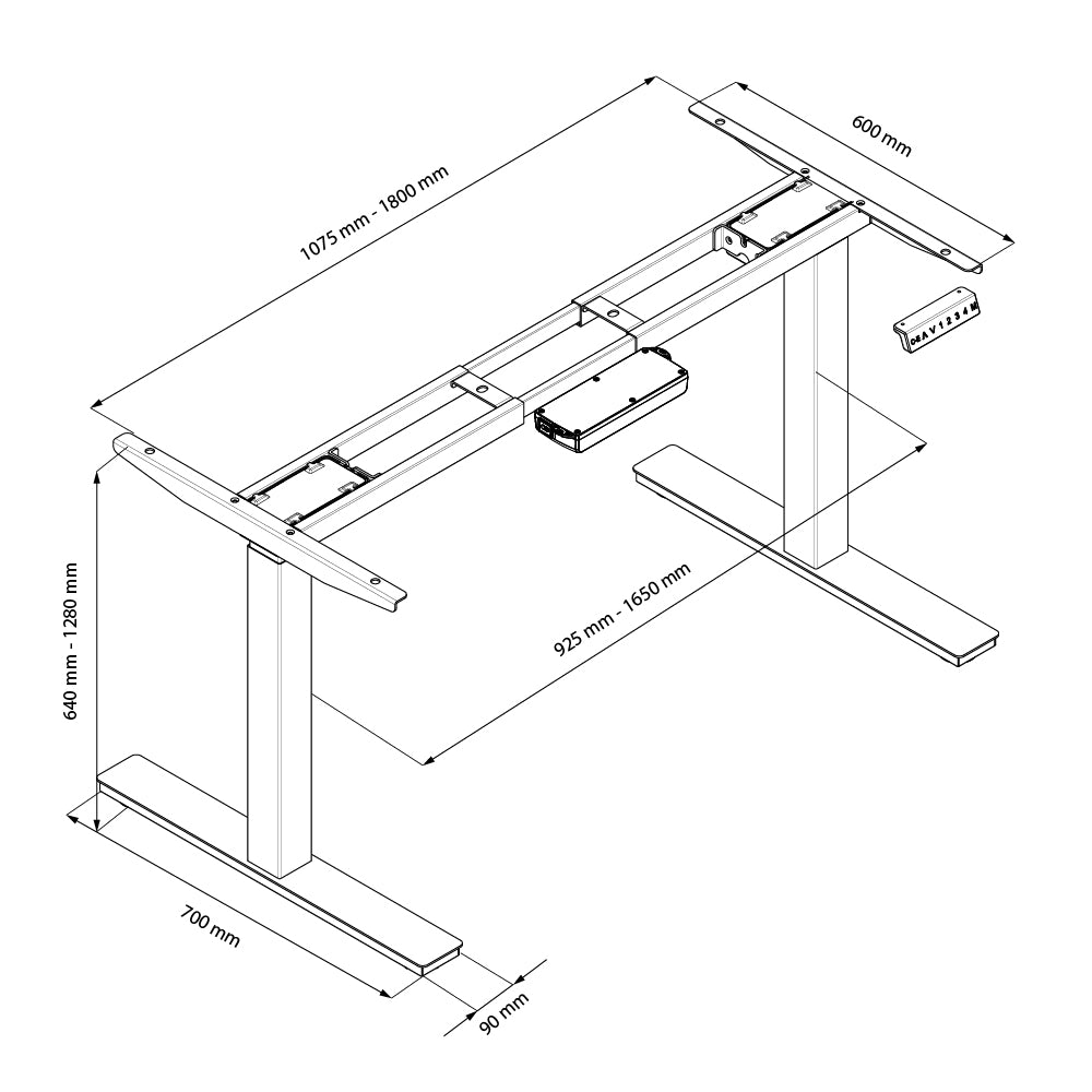 Estrutura de Mesa com Regulagem de Altura GenioDesk PRO 7