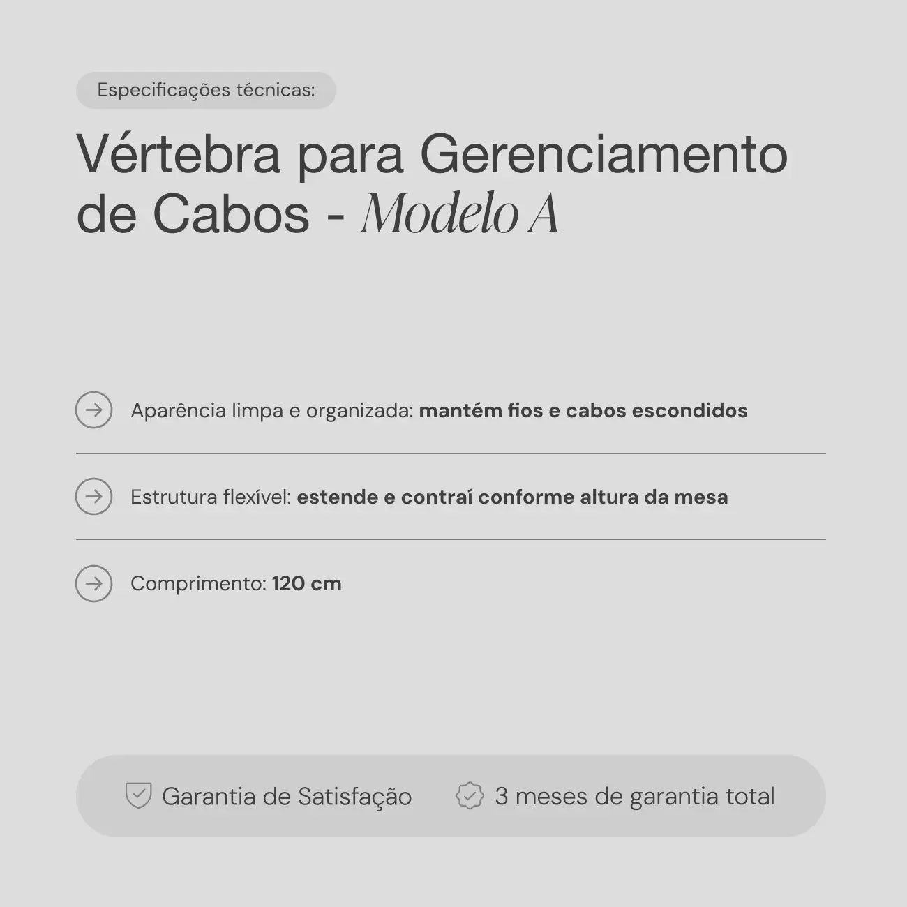 Vértebra para Gerenciamento de Cabos - Modelo A 3