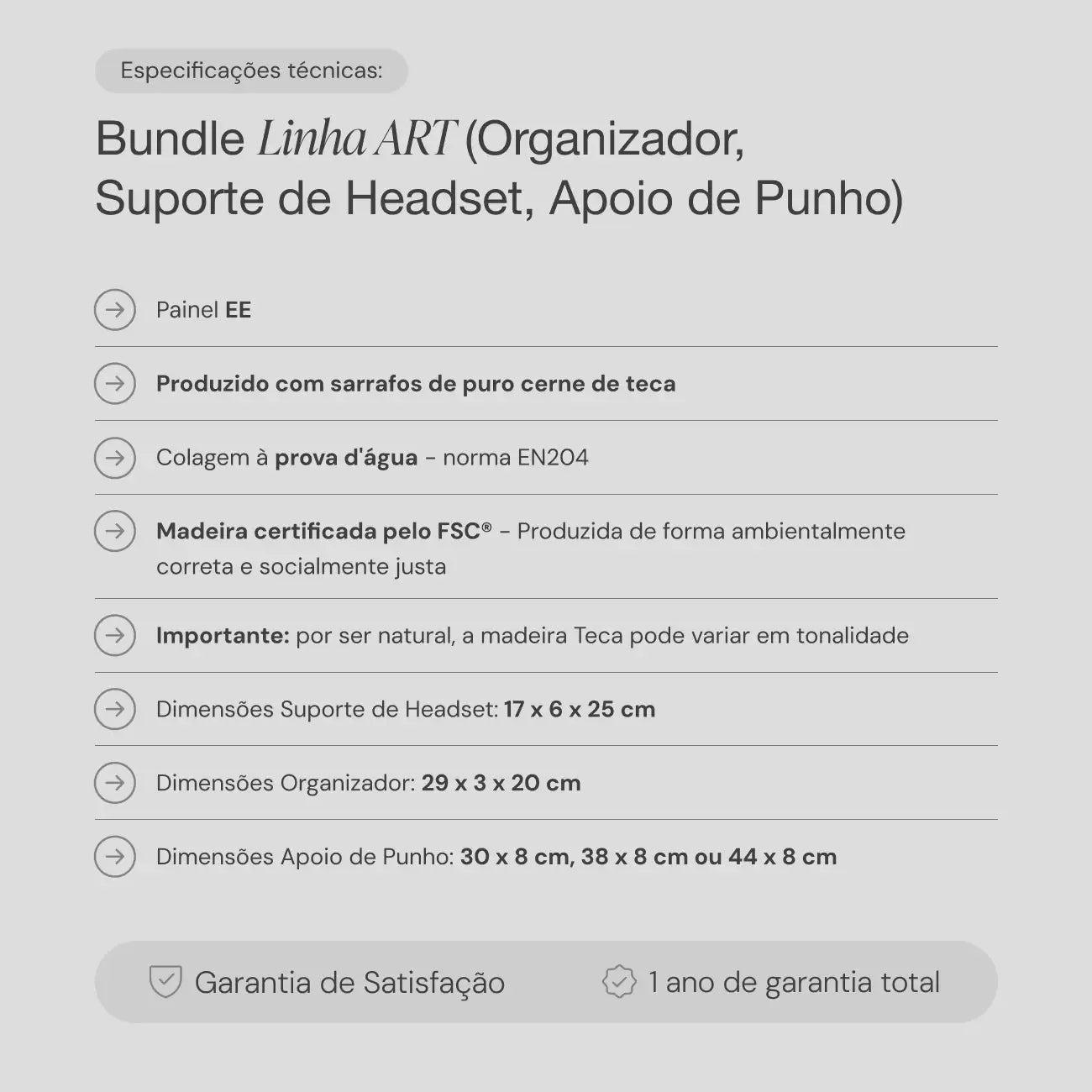 Bundle Linha ART (Organizador, Suporte de Headset, Apoio de Punho) 5