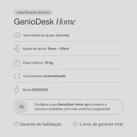 Mesa com Regulagem de Altura GenioDesk HOME 4