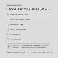 Mesa com Regulagem de Altura GenioDesk PRO Smart (Wi-Fi) 4