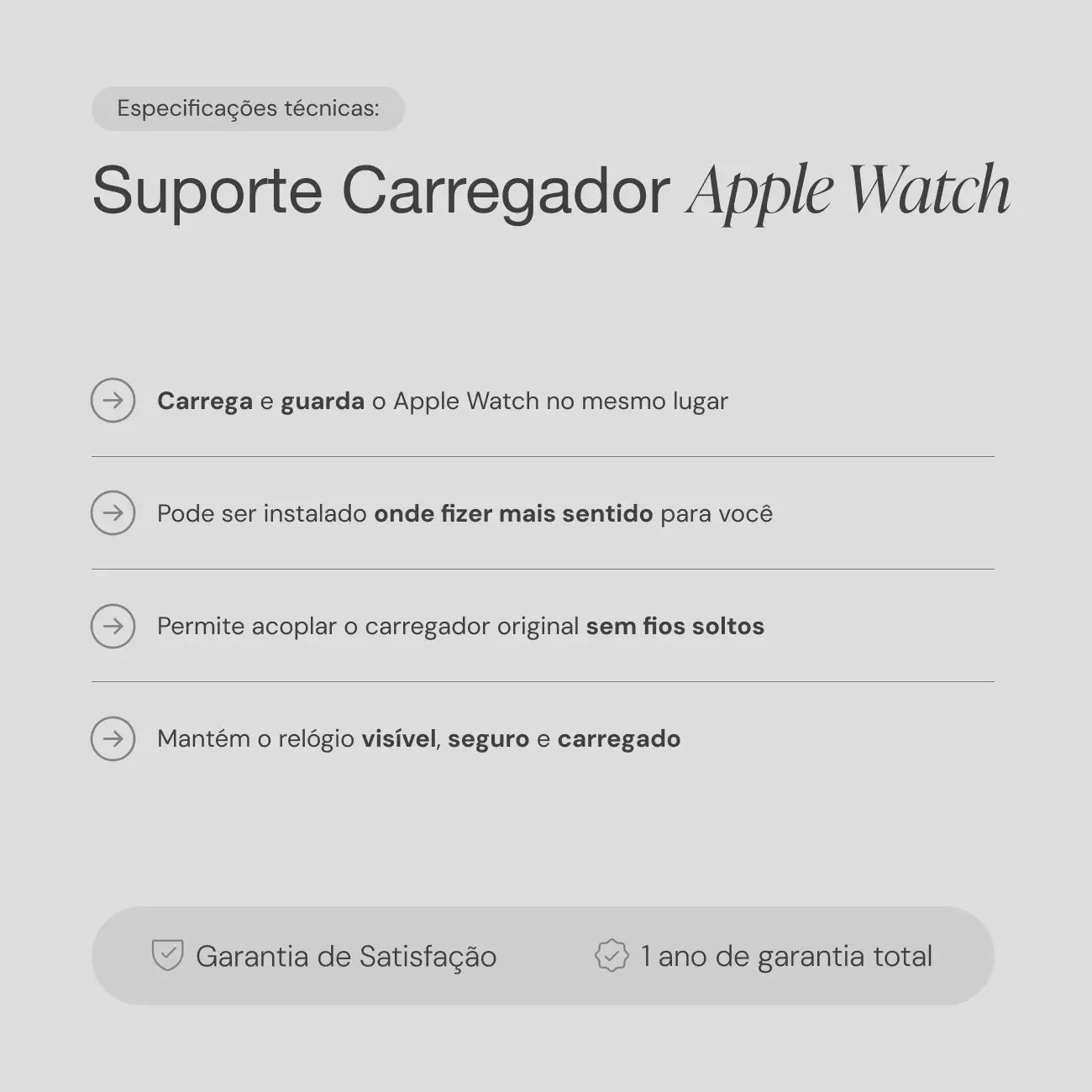 Suporte Carregador Apple Watch 6